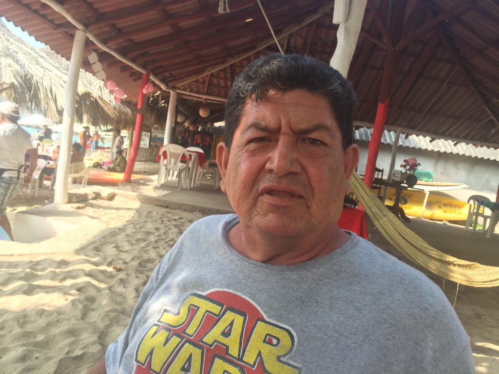 Gilberto, presidente de la asociacion de restauranteros de playa las gatas