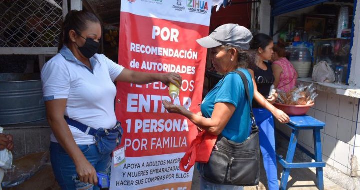 Gobierno municipal instala filtros de seguridad en mercado municipal ante COVID-19