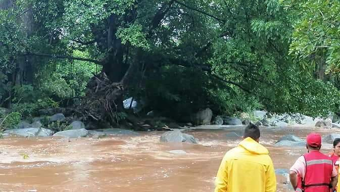 Fuerza de arroyo arrastra a un joven en la sierra de Atoyac de Álvarez