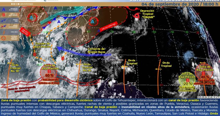 SE PRONOSTICAN LLUVIAS DE MODERADAS A FUERTES Y OLEAJE ELEVADO DURANTE ESTE FIN DE SEMANA EN GUERRERO