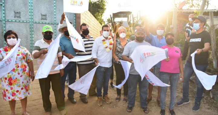 Gobierno de Jorge Sánchez da inicio con pavimentación de calle en El Coacoyul