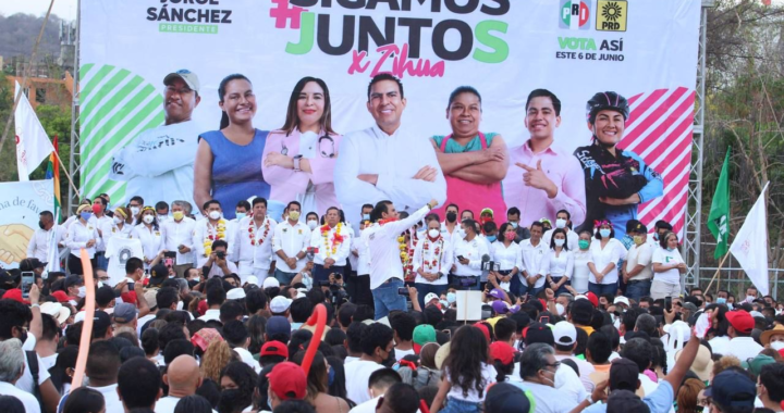 Cierre de campaña de Jorge Sánchez, algo nunca antes visto en Zihuatanejo