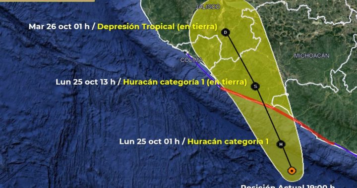 HURACÁN «RICK» FRENTE A LAS COSTAS DE ZIHUATANEJO; SE ESPERA TOQUE TIERRA ESTE LUNES