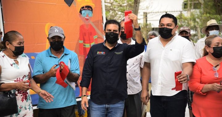 Presidente Jorge Sánchez Allec inaugura pavimentación de calle en delegación  Los Almendros