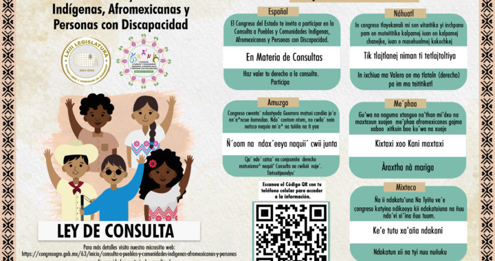 Congreso de Guerrero invita participación en consulta de ley para pueblos indígenas, Afromexicanos y personas con discapacidad