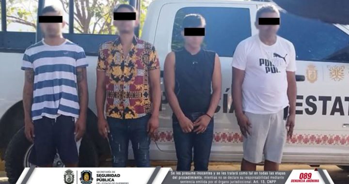 Detiene la Policía Estatal a cuatro personas en el municipio de Acapulco