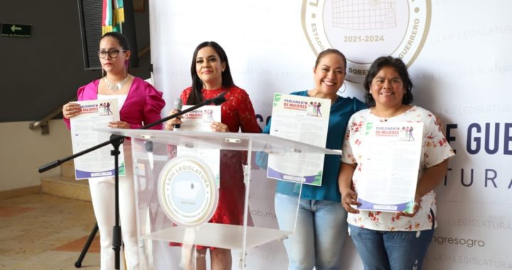 PRESENTAN DIPUTADAS LA CONVOCATORIA PARA EL PARLAMENTO DE MUJERES GUERRERENSES 2023