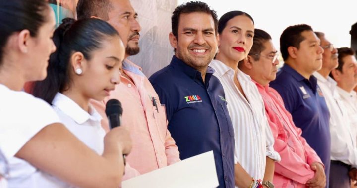 Presidente Jorge Sánchez Allec da inicio a techumbre en primaria de la colonia 12 de Marzo